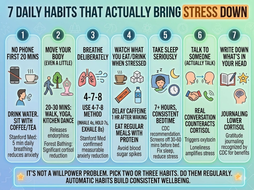 7 daily habits that actually brings stress down